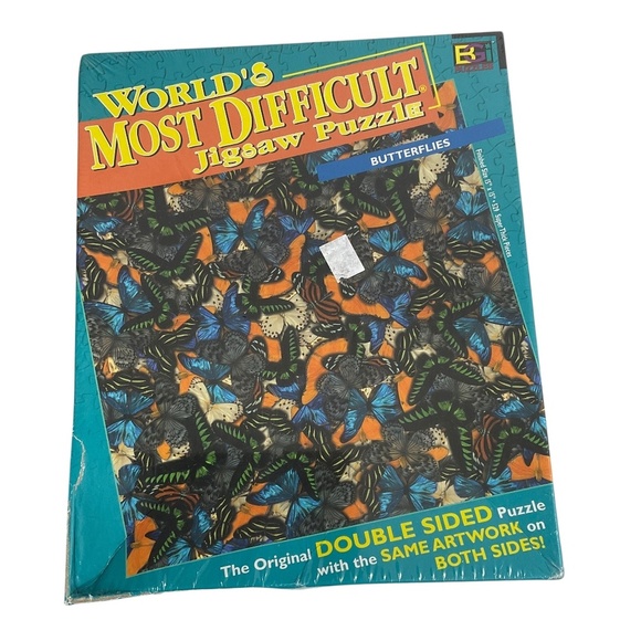Worlds Most Difficult Jigsaw Puzzle Butterflies 2004 Double-Sided Sealed Vintage - Picture 1 of 12